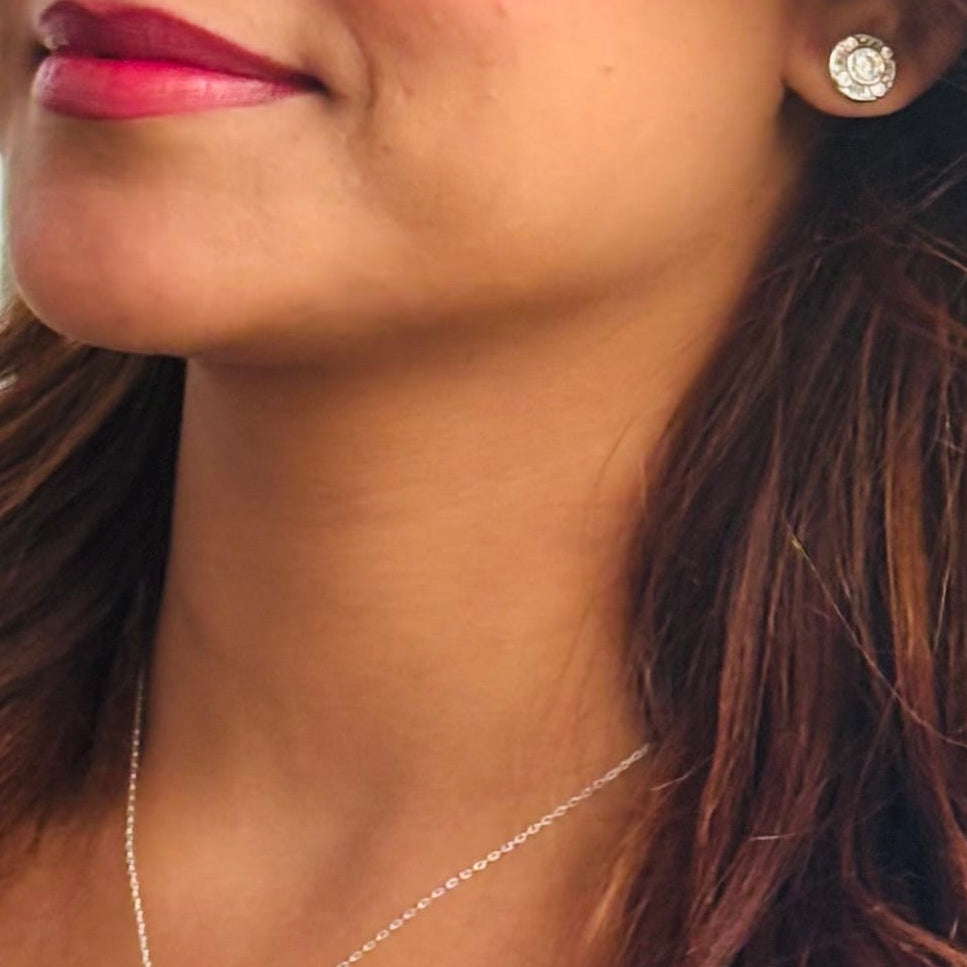 Circle stones pendant set