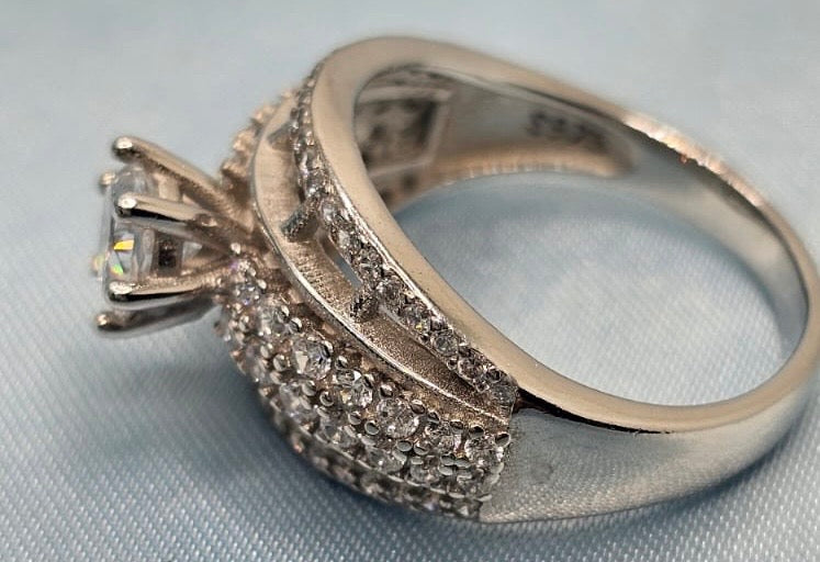 Zircon Wide Band Statement Ring