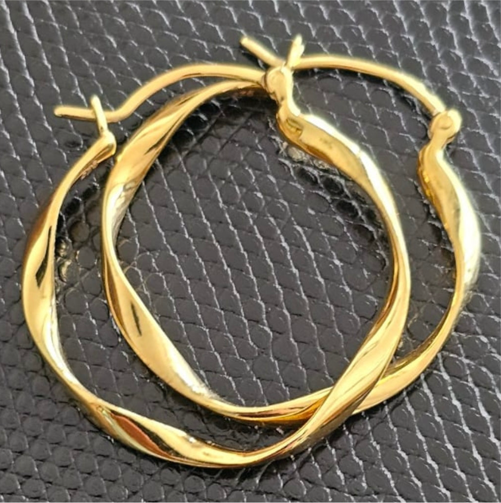 Gold Polish 92.5 Silver Earring