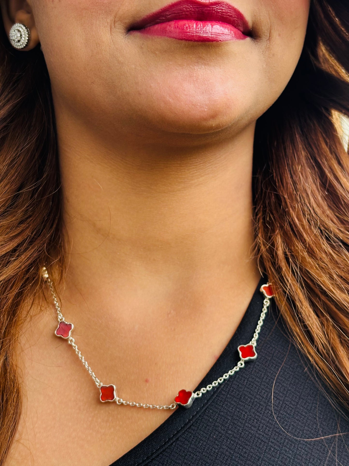 Red plus necklace