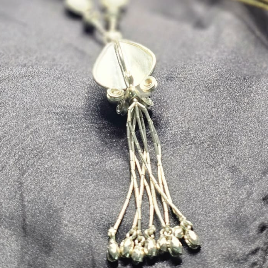 Silver Tassel Elegance Necklace