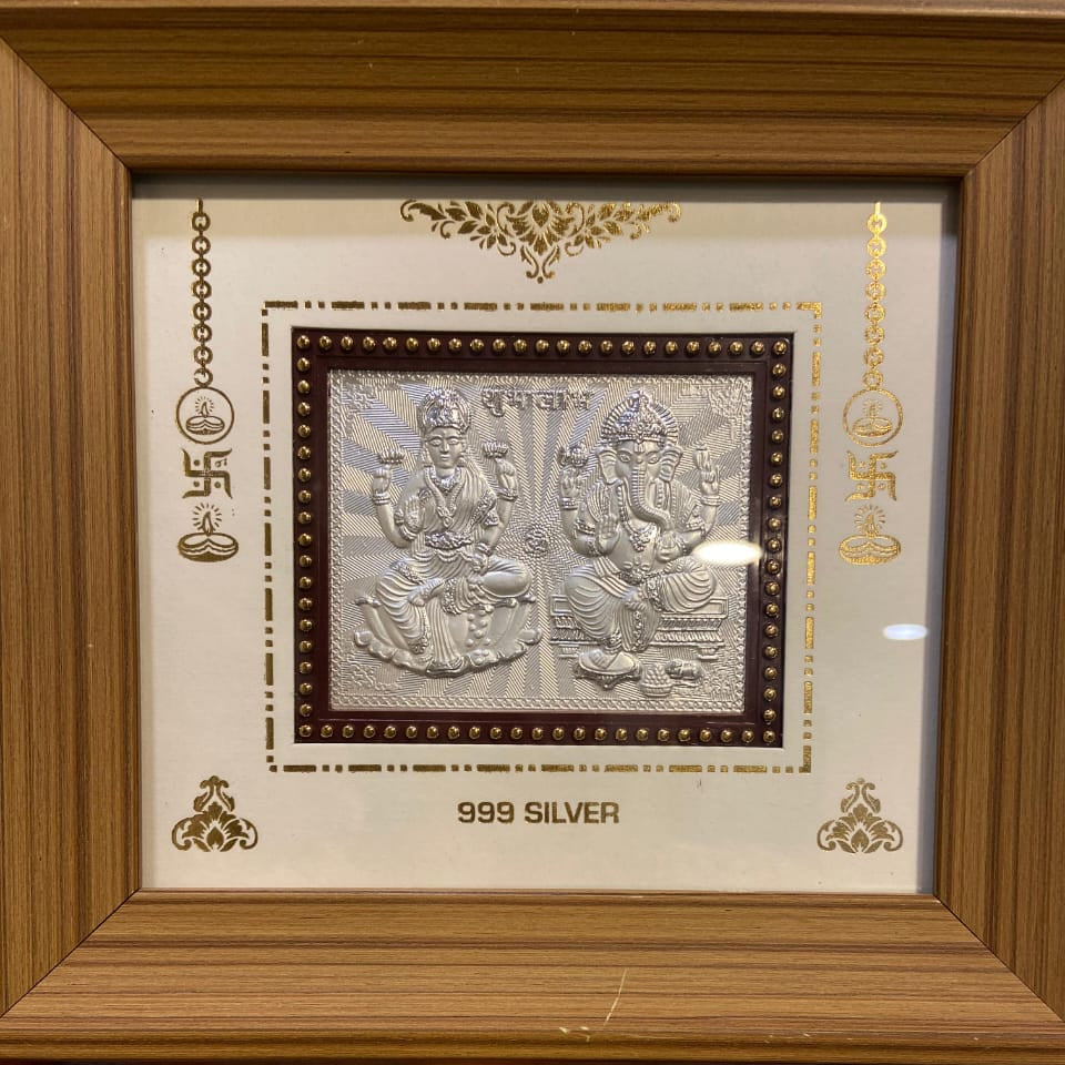Lakshmi Ganesh Frame with Shubh Labh
