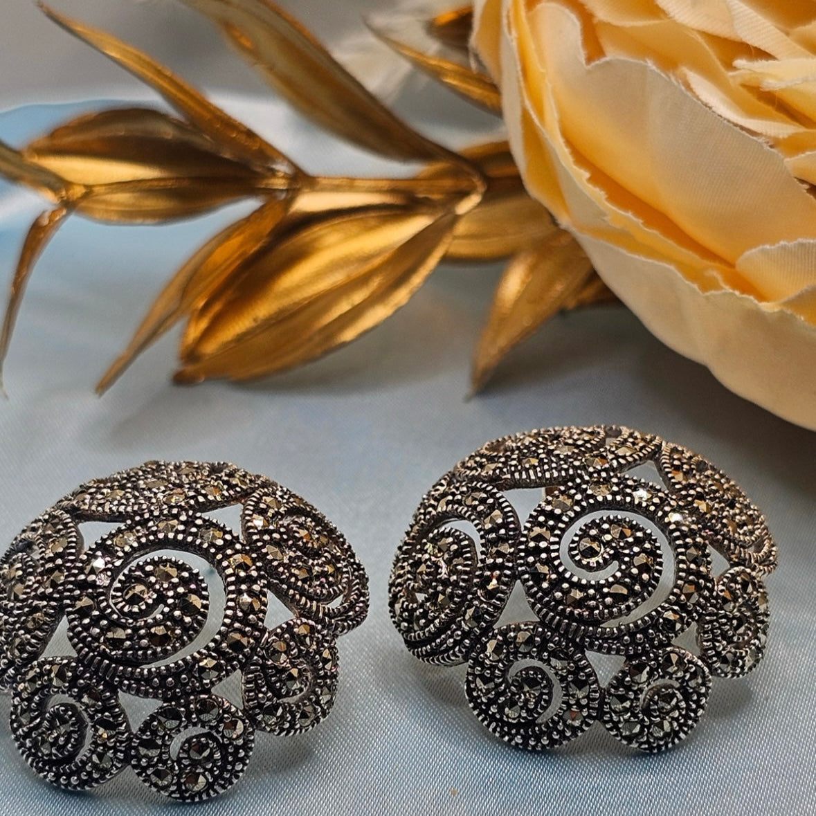 Pure 92.5 Silver Vintage Statement Studs