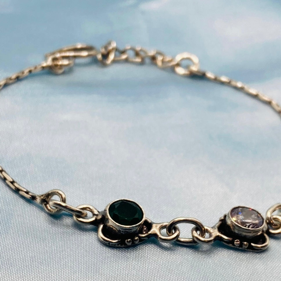 Green and White stone bracelet