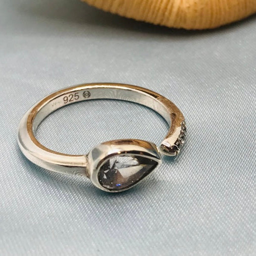 Silver Tear Drop Ring