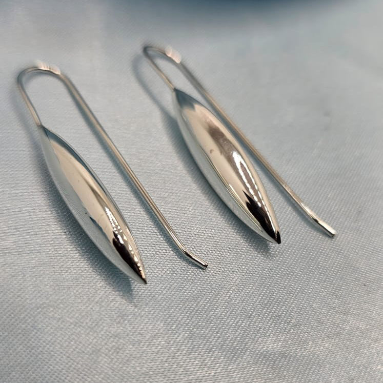 Sleek Silver Curve Earrings