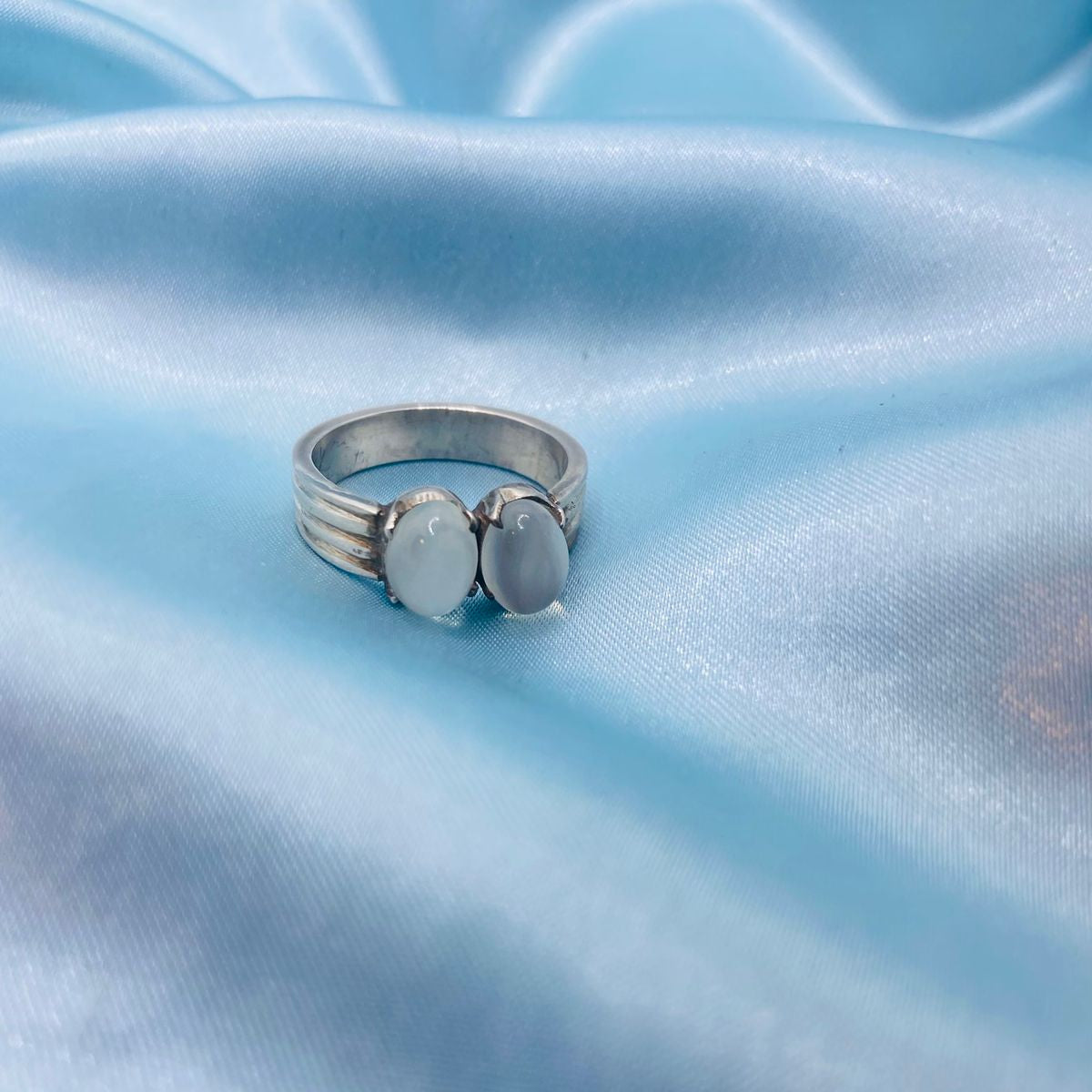 Twin clear stone ring