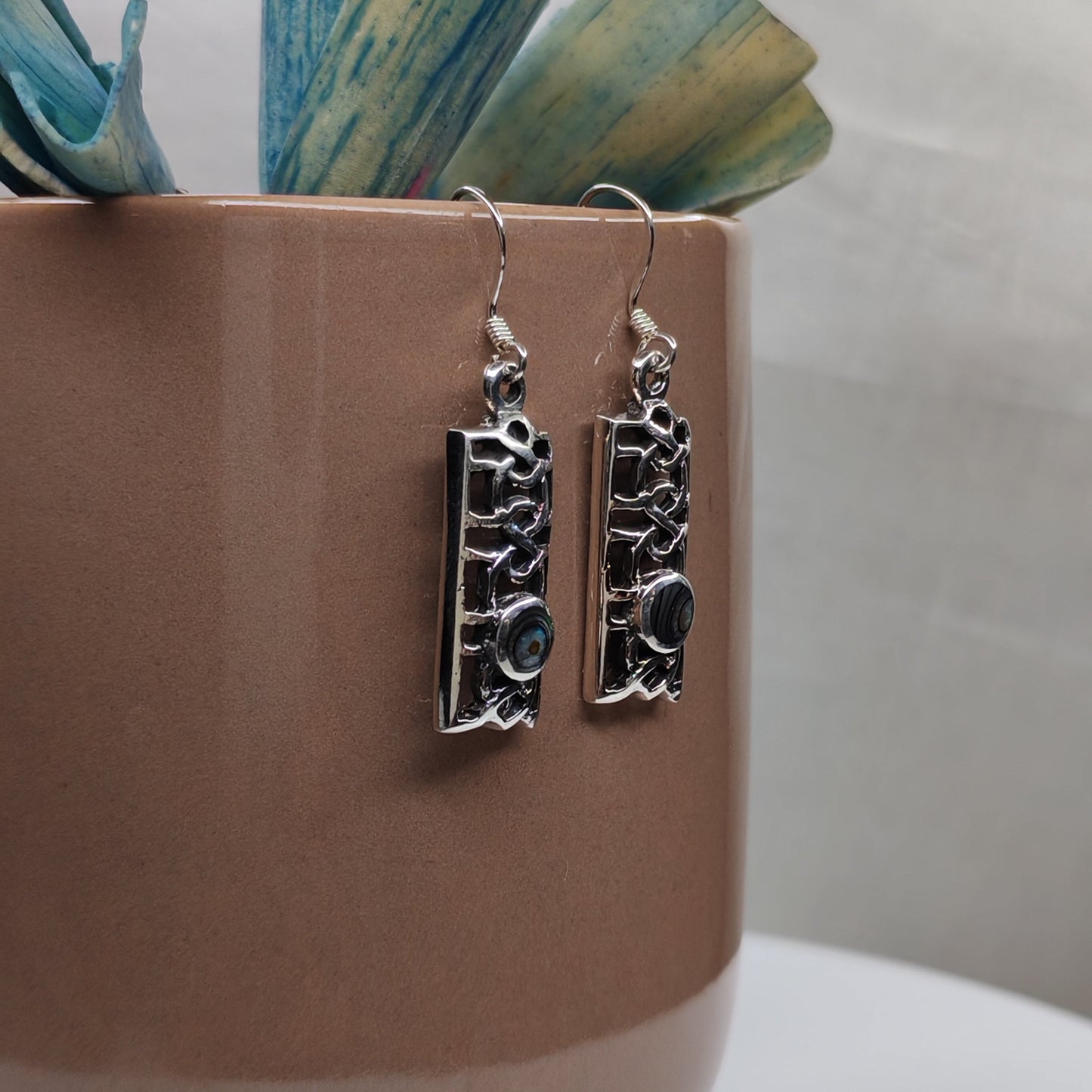Abstract Silver Earrings