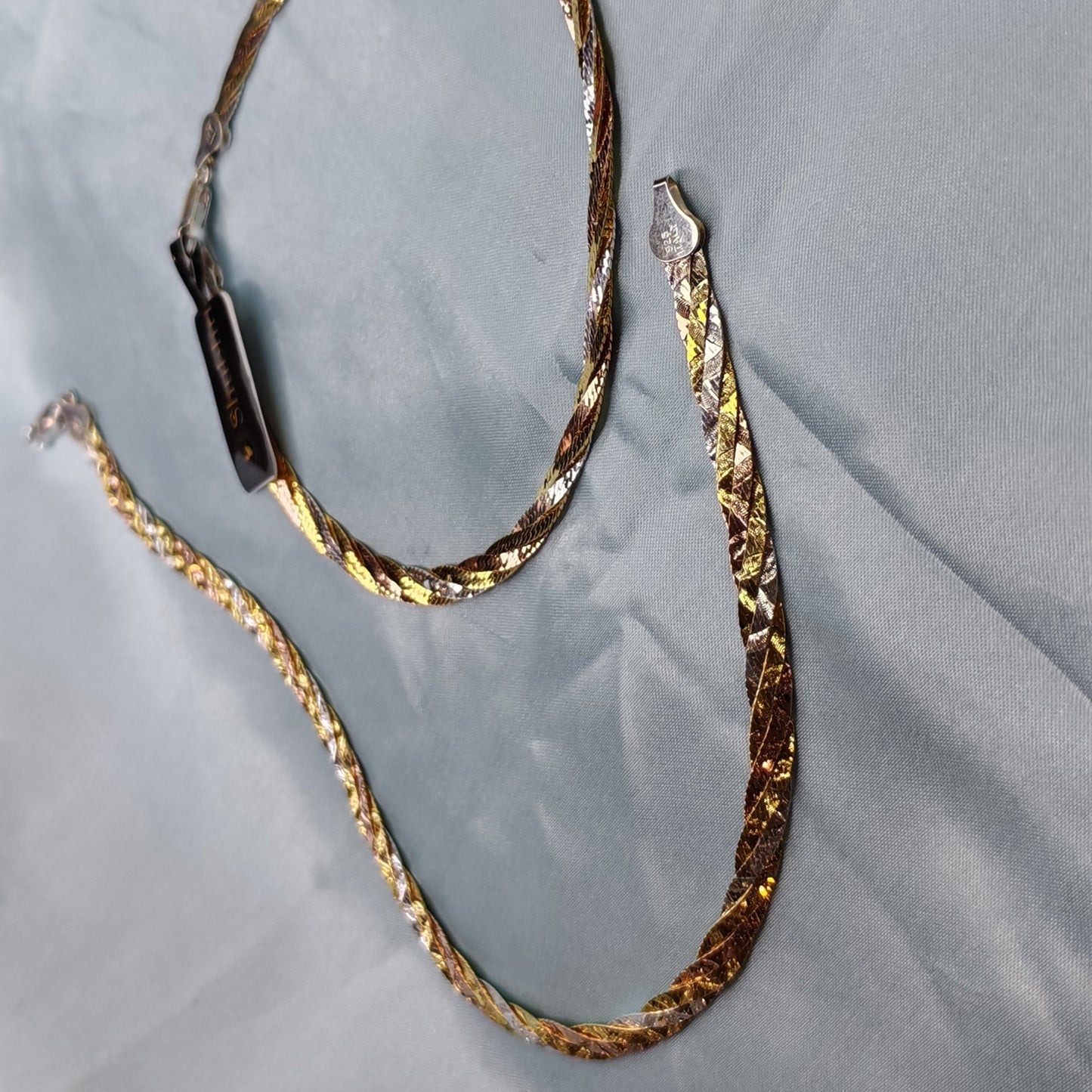 Silver Anklet With Gold Polish