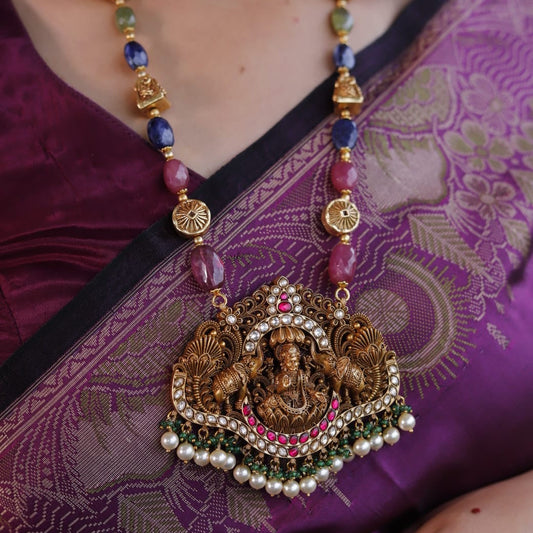 Laxmi ji Multi colorTemple Jewellery