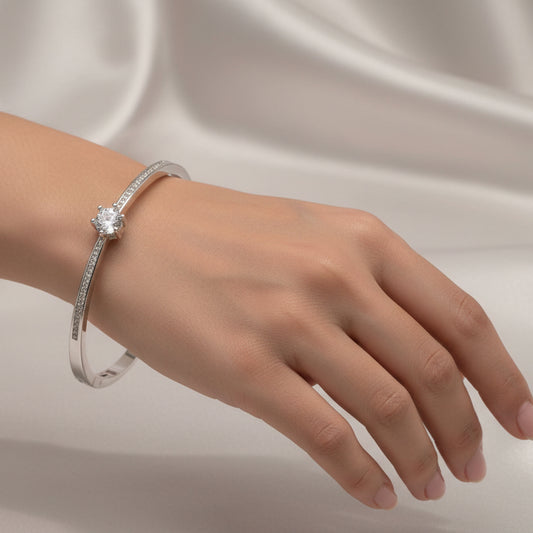 Elegant Solitaire Bangle