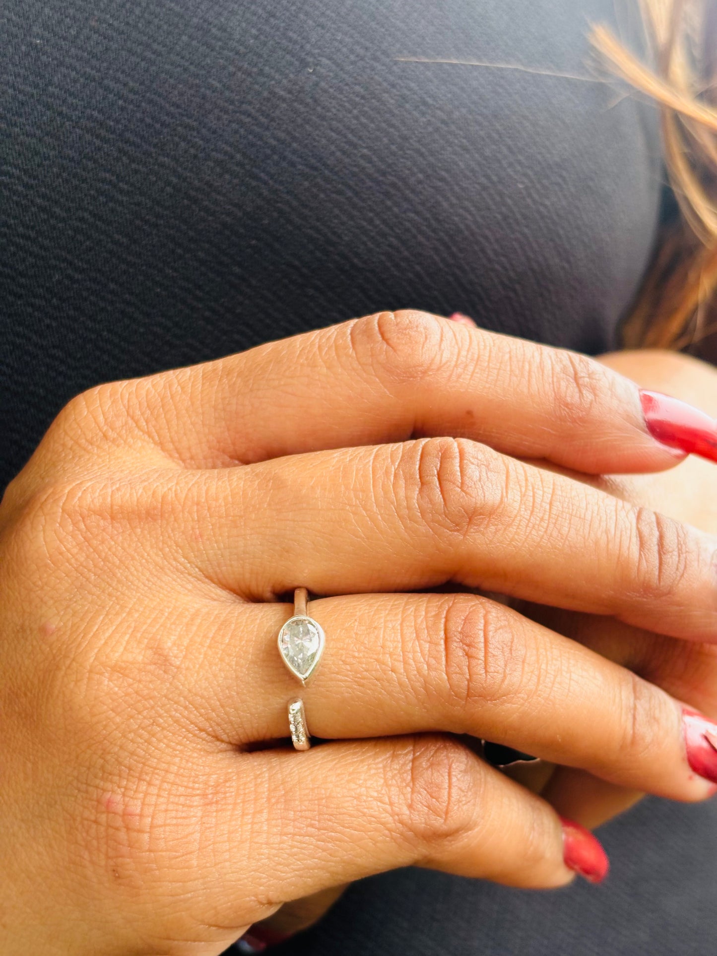 Silver Tear Drop Ring