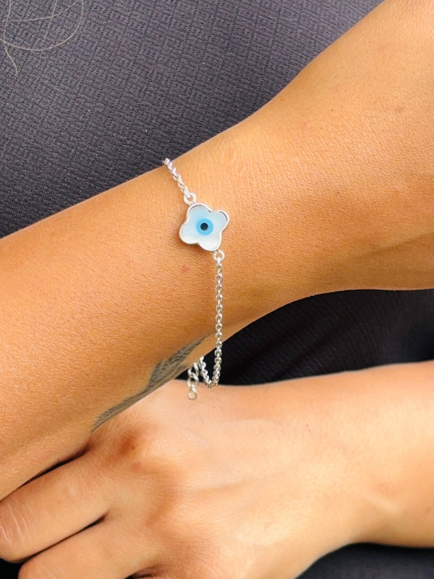 Plus evil eye bracelet