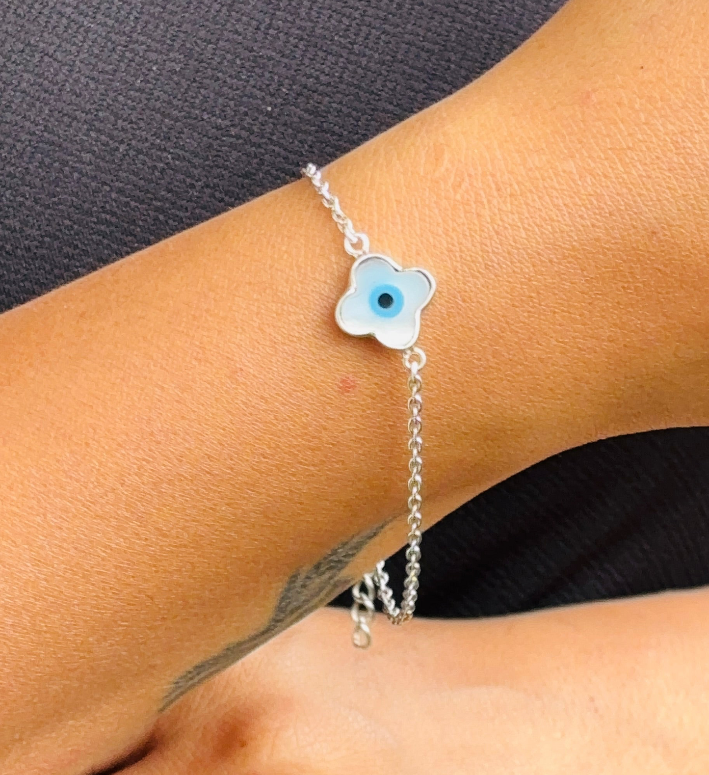 Plus evil eye bracelet