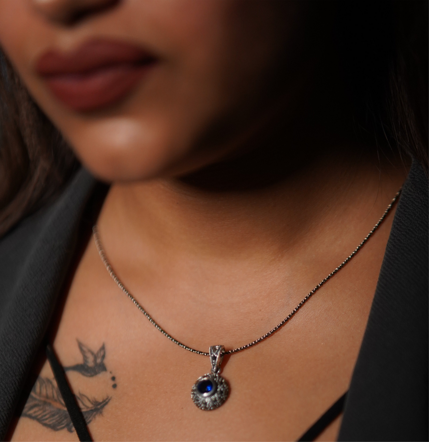 pendent  Set with Blue Stone