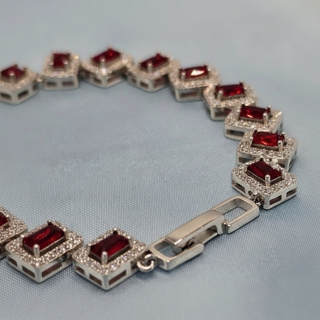 Ruby Red Zircon Bracelet