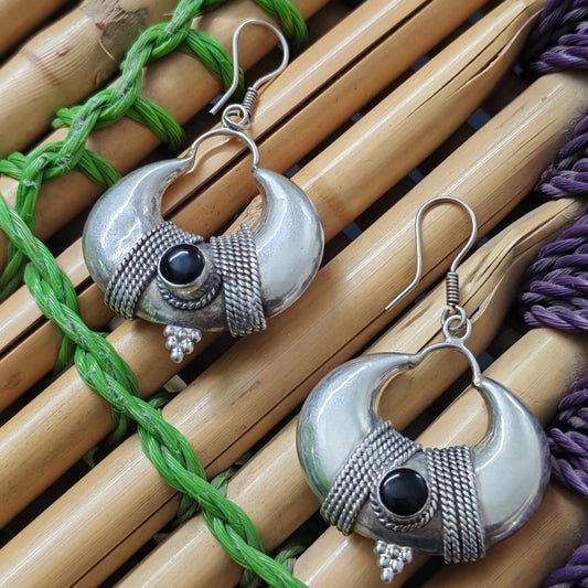 Silver vintage dome earing
