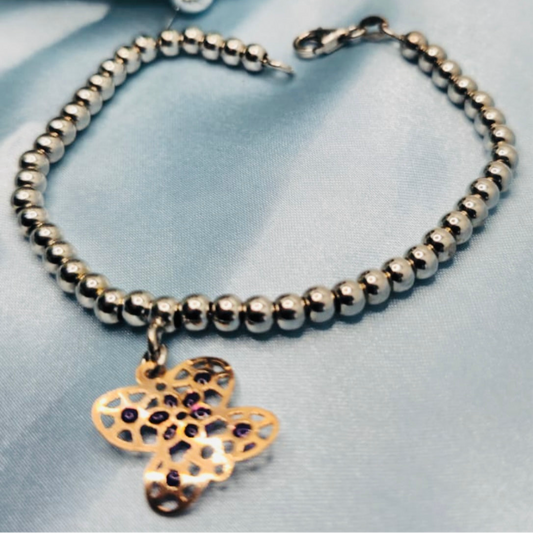 Butterfly Charm Beaded Bracelet