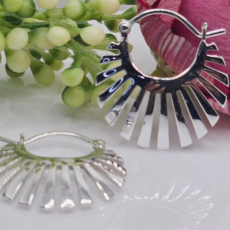 Spiky chic silver Earings