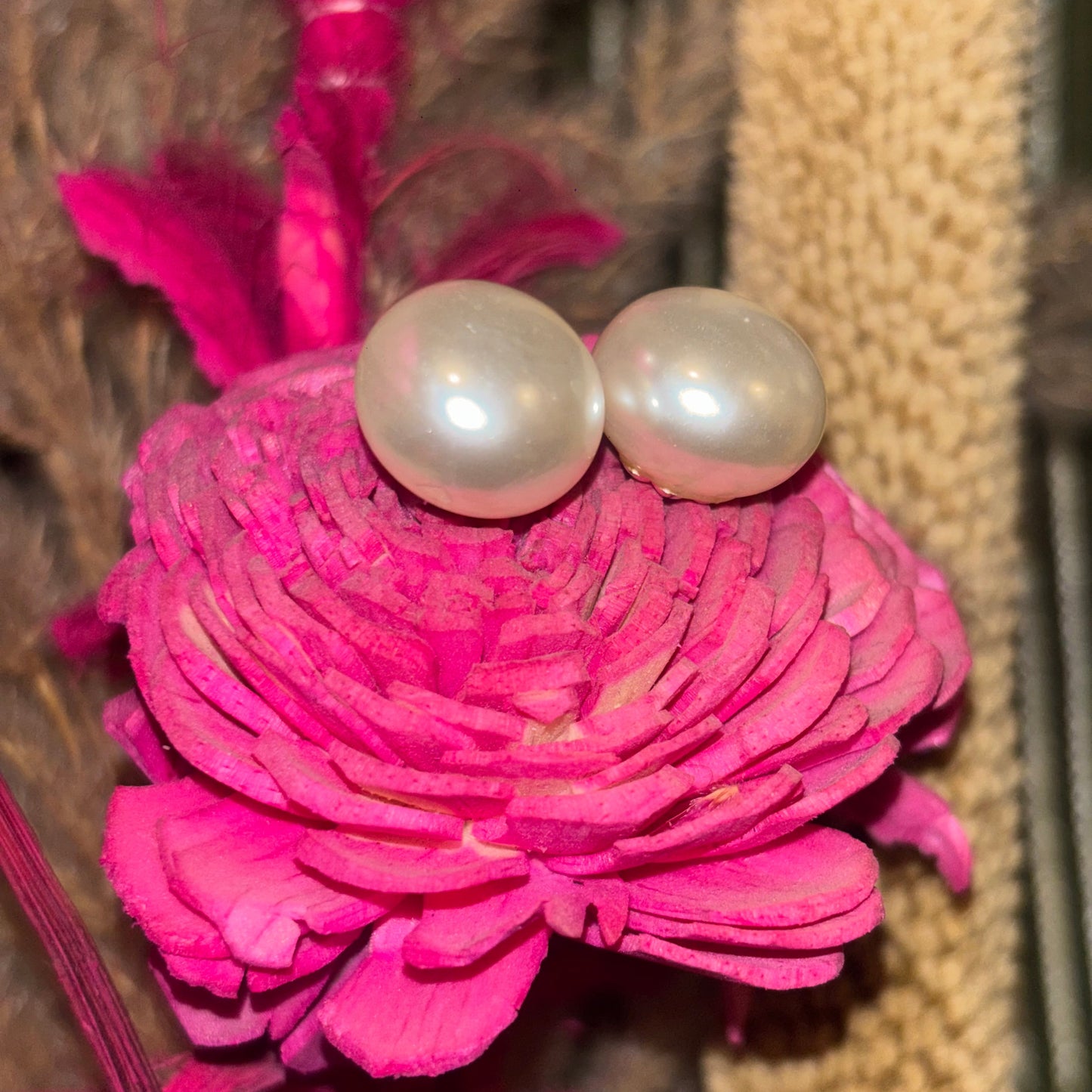 Big pearl earrings