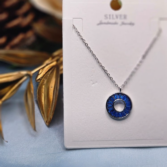 Blue Radiant Circle Pendant