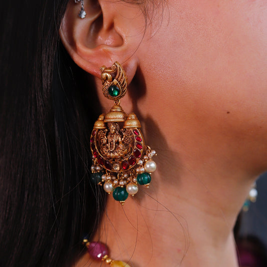 Laxmi JI Earring (Temple Jewellery)