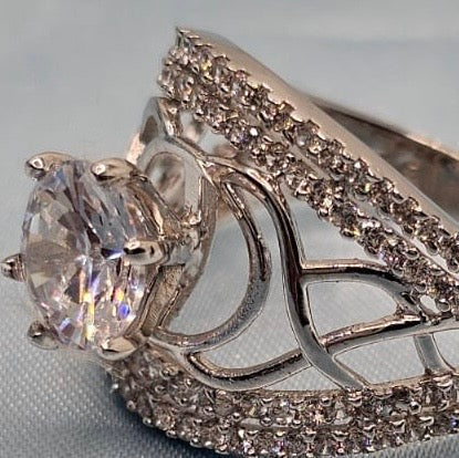 Silver Designer Zircon Ring
