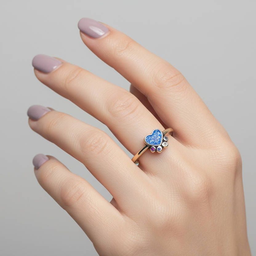Blue Heart Ring