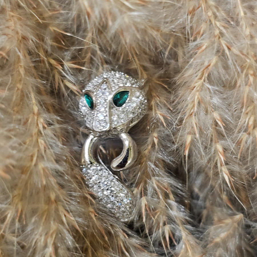 Ring CZ Panther Green
