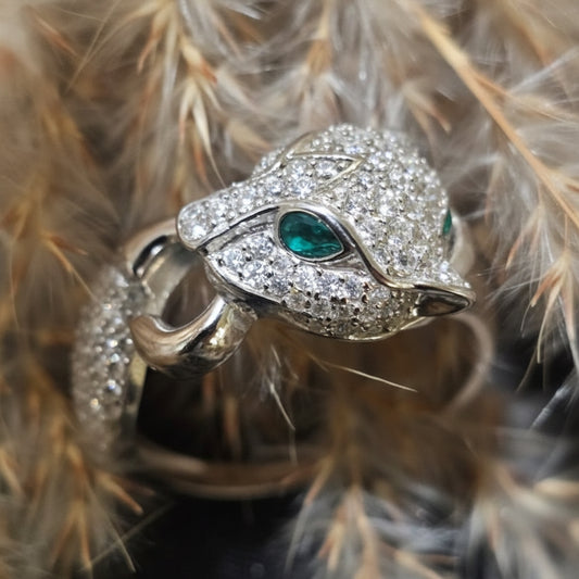 Ring CZ Panther Green