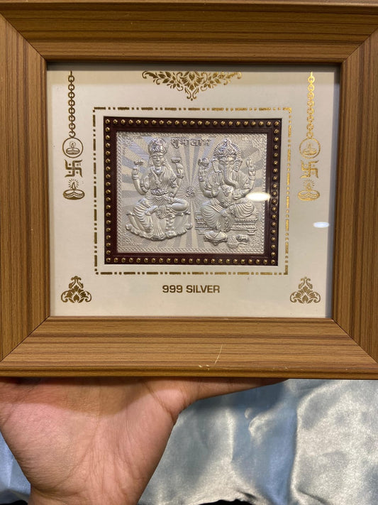 Lakshmi Ganesh Frame with Shubh Labh