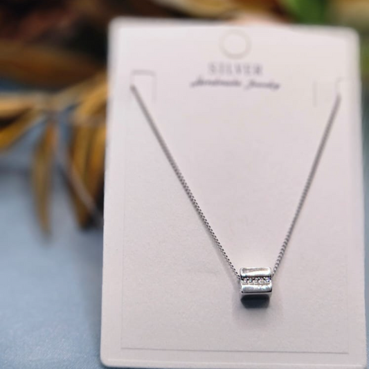 Square Pendant with Center Stone