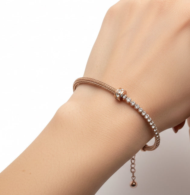 Rose Gold Sparkle Tennis Bracelet