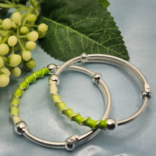 Green Enamel Baby Bracelet