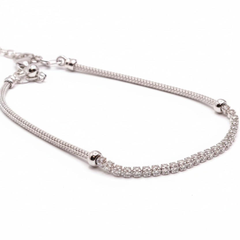 Tiny stones and rope bracelet