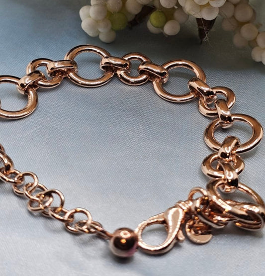 Rose Gold Circle Link Bracelet