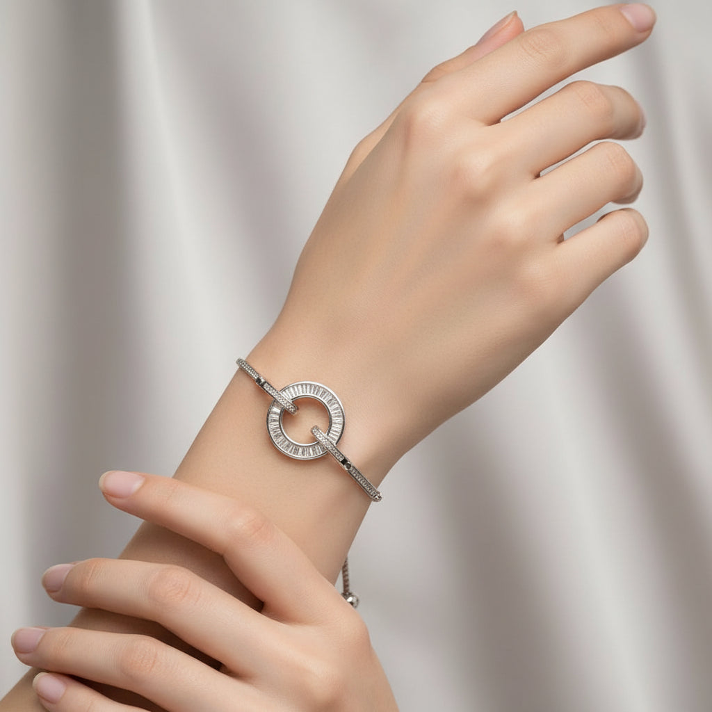 Circle Zircon Link Bracelet