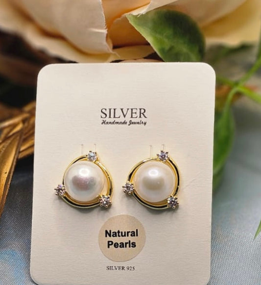 white pearl studs