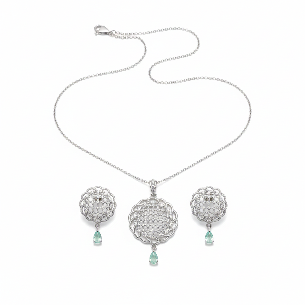 Net stones pendant set