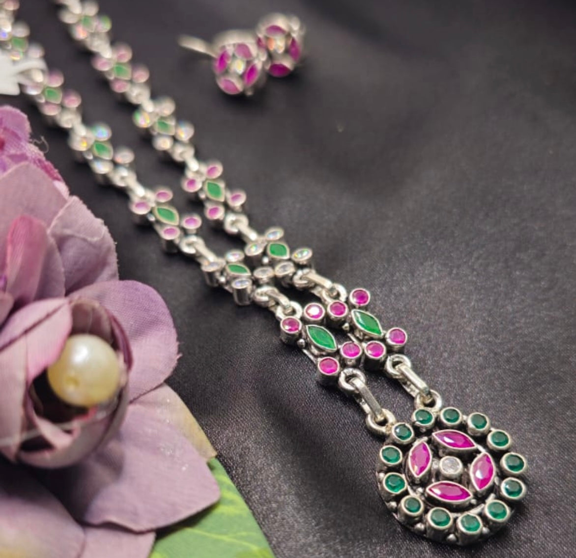 Silver Blossom Charm Set