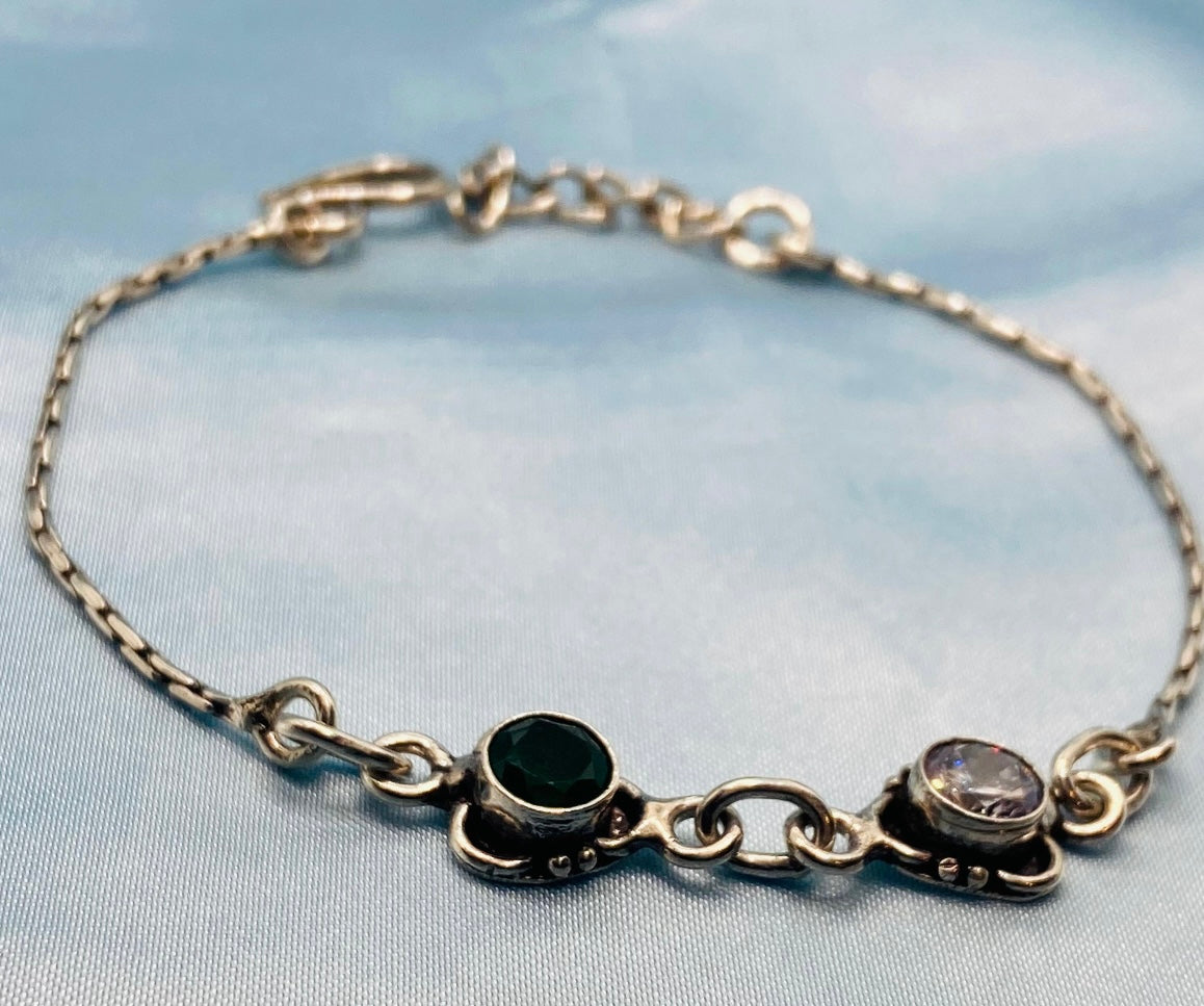 Green and White stone bracelet