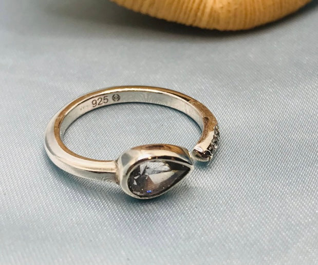 Silver Tear Drop Ring