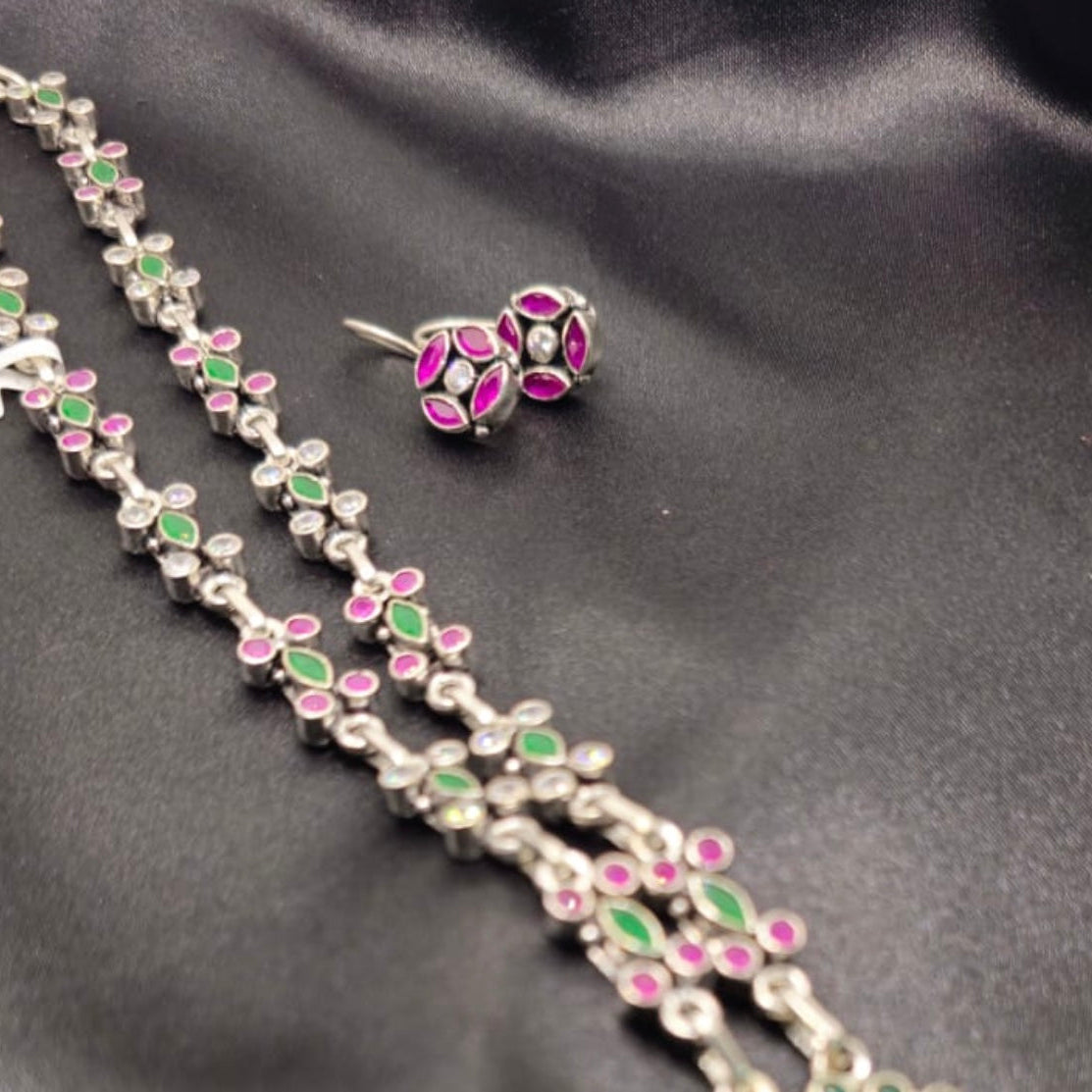 Silver Blossom Charm Set