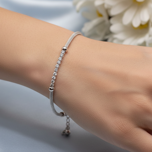 Tiny stones and rope bracelet