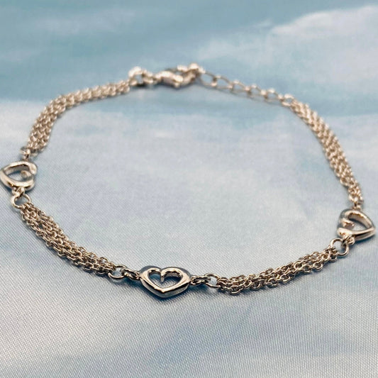 Small heart link bracelet