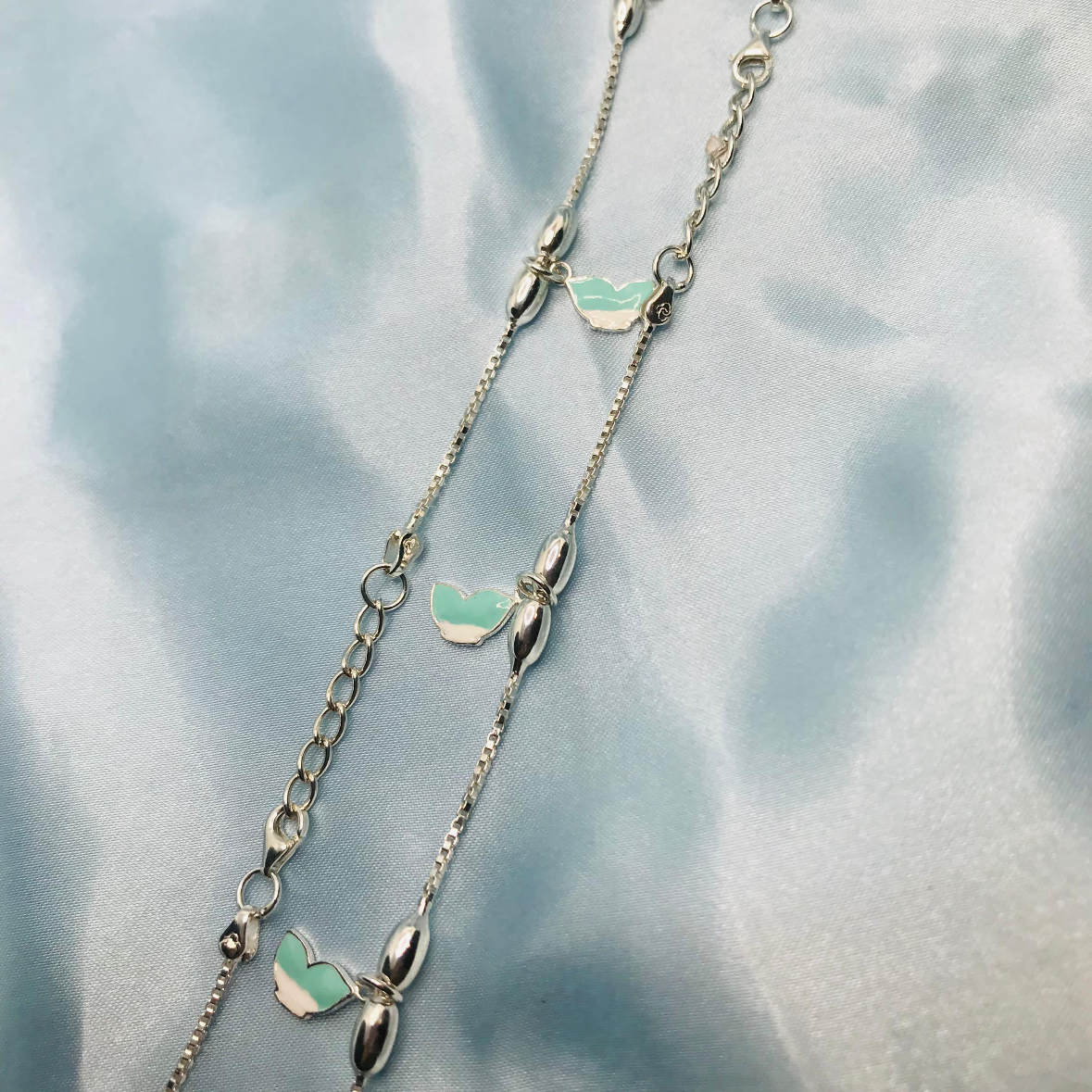 Green heart anklets