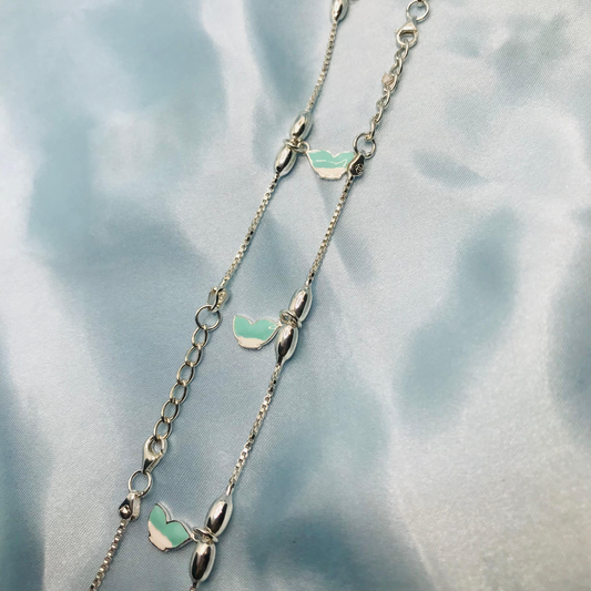 Green heart anklets