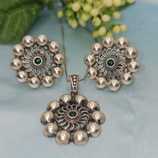 Silver Floral Set