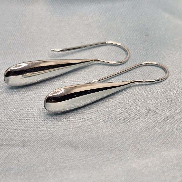Silver Drop Thread Earrings