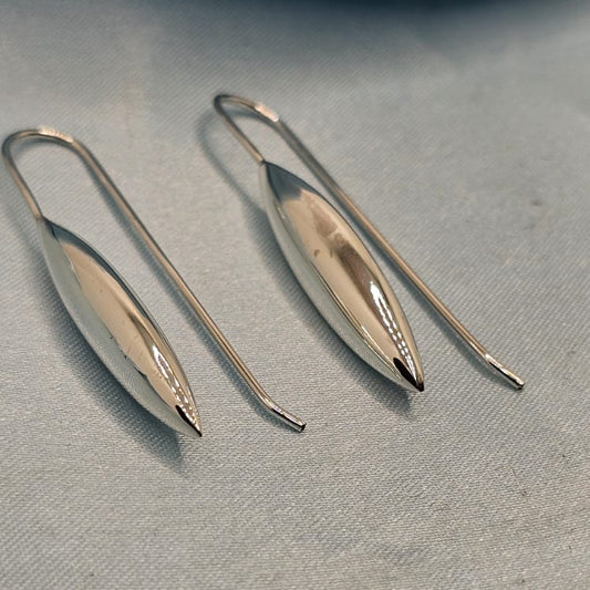 Sleek Silver Curve Earrings